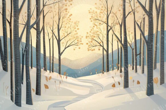 Download Serene Winter Landscape Illustration - Premium Resources